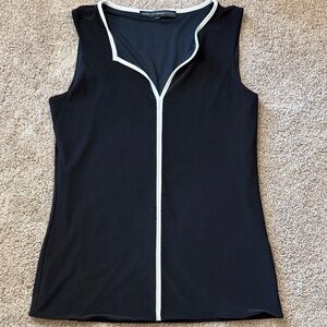 White House Black Market Sleeveless Top with White Trim